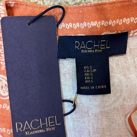 🆕 Rachel Roy linen blend top size S‎ BIN R - Picture 6 of 8